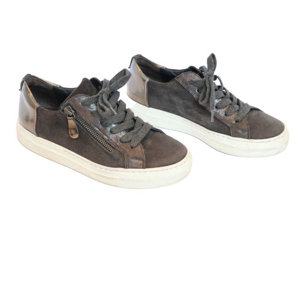 Suede/patent leather Paul Green Toby zip up sneakers